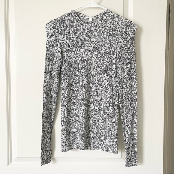 COS Printed Form-fitting Long-sleeve Top xs - Picture 4 of 7